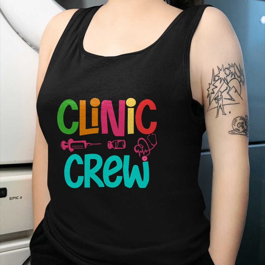 Funny Nurse Shirt, Nurse Unisex T-Shirt/Hoodie/Sweatshirt HLT00 - Retro Clinic Crew For School Nurse Crew Girl Women Mama Wife T-Shirt
