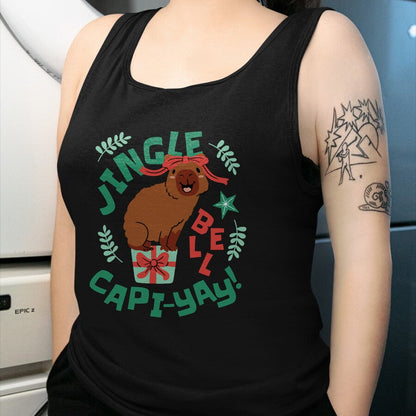 Cute Capybara Shirt, Funny Capybara Unisex T-Shirt/Hoodie/Sweatshirt HLT00 - Festive Capybara Long Sleeve T-Shirt
