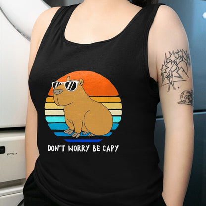 Cute Capybara Shirt, Funny Capybara Unisex T-Shirt/Hoodie/Sweatshirt HLT00 - Sorry Im Late I was Avoiding Non-Preferred Tasks Capybara Performance T-Shirt