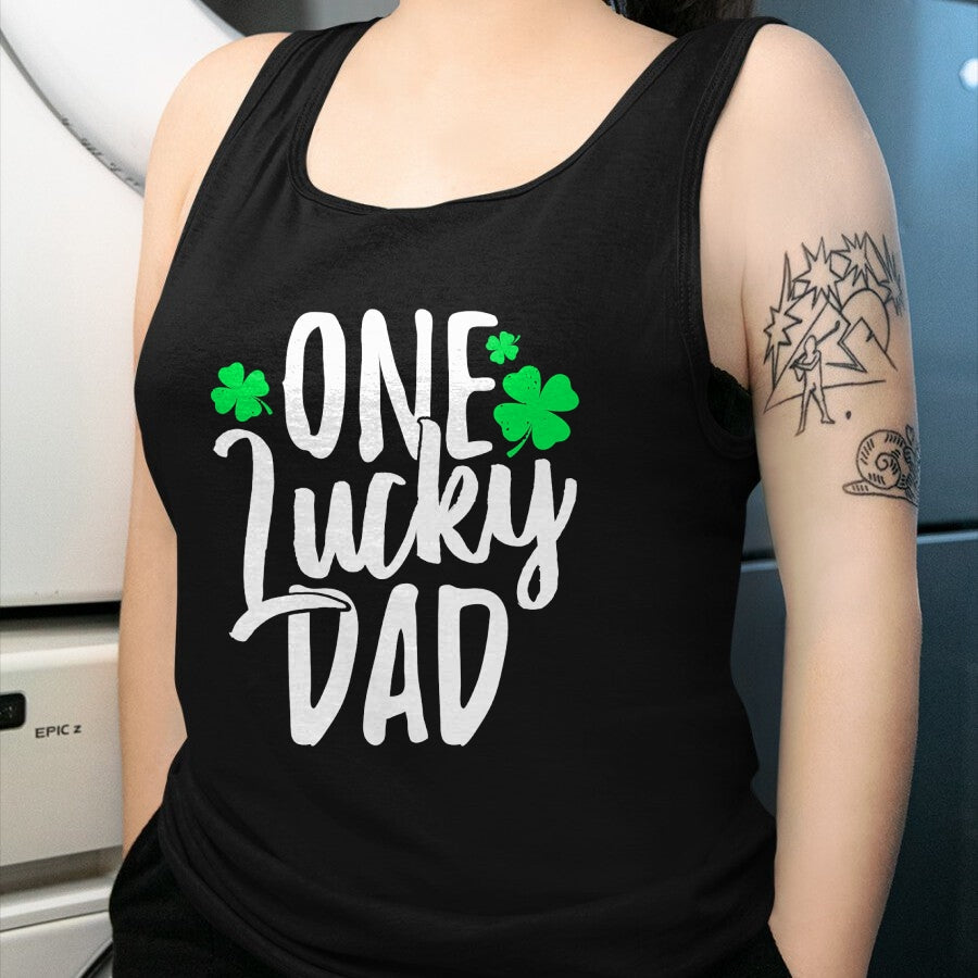Gift for Dad Shirt, Funny Dad Unisex T-Shirt/Hoodie/Sweatshirt HLT00 – One Lucky Dad St. Patrick_s Day Shamrock Family Pajama T-Shirt