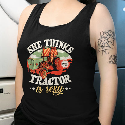 Best Farmer Life Shirt, Funny Farmer UnisexT-Shirt/Hoodie/Sweatshirt HLT00 - Mens She Thinks My Tractor is Sexy Farmer Agriculture Farm Performance T-Shirt
