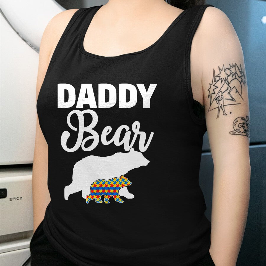 Gift for Dad Shirt, Funny Dad Unisex T-Shirt/Hoodie/Sweatshirt HLT00 – Daddy Bear Autism Awareness Shirt For Proud Autism Father T-Shirt