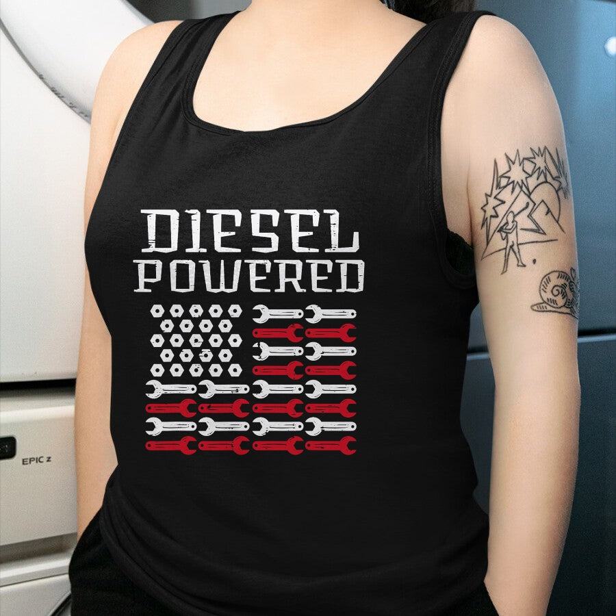 Best Mechanic Life Shirt, Funny Mechanic UnisexT-Shirt/Hoodie/Sweatshirt HLT00 - Diesel Powered US Flag Auto Mechanic Patriot Men Women Kids T-Shirt