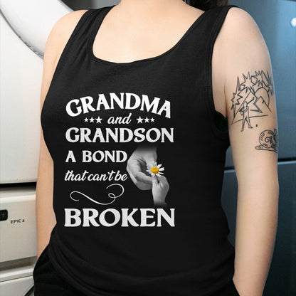 Best Grandma Shirt, Proud Grandma Unisex T-Shirt/Hoodie/Sweatshirt HLT00 - Grandma and Grandson A Bond That Can't Be Broken T-Shirt