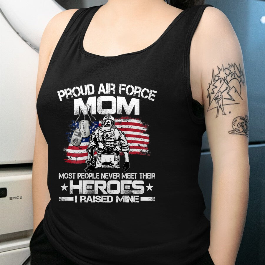 Gift for Mom Shirt, Funny Mom Unisex T-Shirt/Hoodie/Sweatshirt HLT00 - Proud Air Force Mom Air Force Graduation Mom USAF Heroes T-Shirt