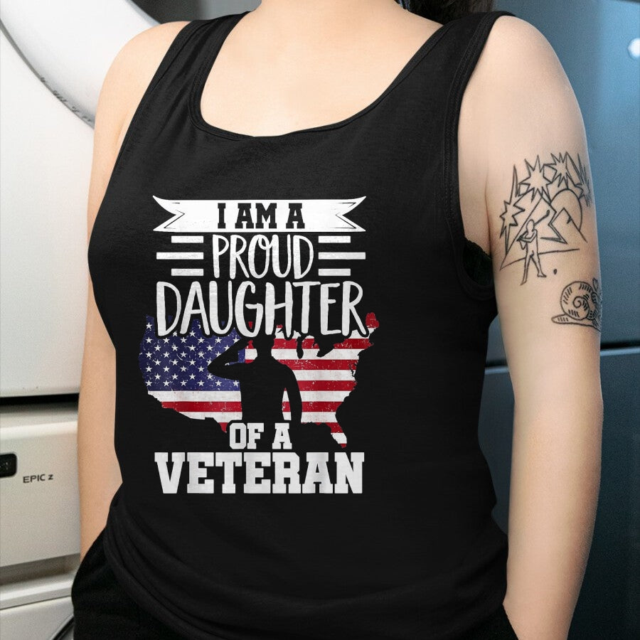 Proud Veteran Shirt, Funny Veteran UnisexT-Shirt/Hoodie/Sweatshirt HLT00 - Proud Daughter Veteran Nothing Scares Patriotic Veterans Day T-Shirt, Women, Olive Green, Large