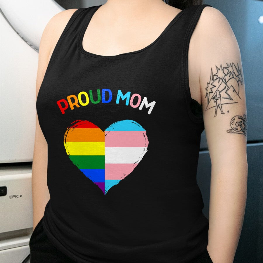 Gift for Mom Shirt, Funny Mom Unisex T-Shirt/Hoodie/Sweatshirt HLT00 - Proud Ally LGBTQ Transgender Proud Mom  Proud Trans Mom T-Shirt
