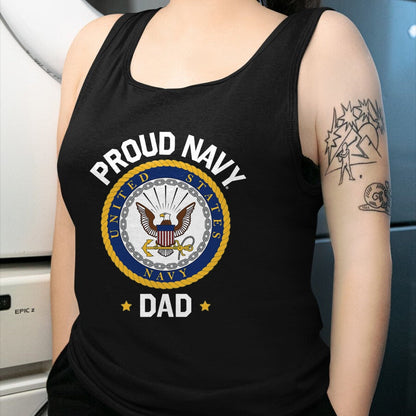 Gift for Dad Shirt, Funny Dad Unisex T-Shirt/Hoodie/Sweatshirt HLT00 – \United States Navy Father_s Day Proud Navy Dad Collegiate T-Shirt