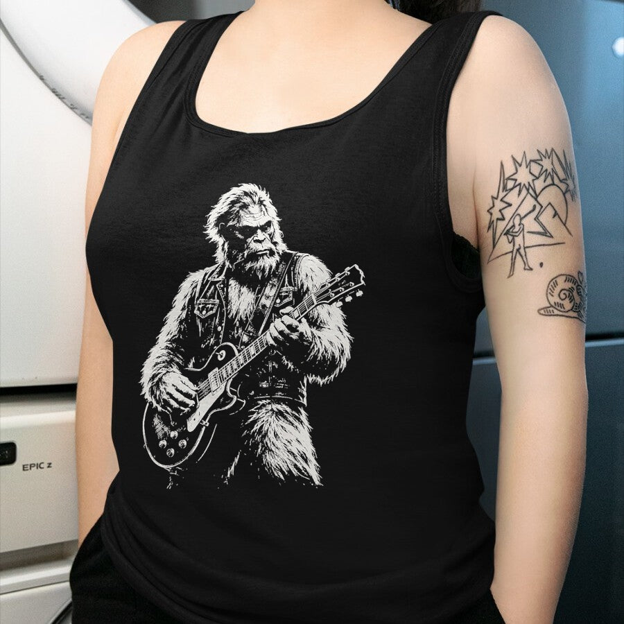 Guitar Lover Shirt, Funny Guitar UnisexT-Shirt/Hoodie/Sweatshirt HLT00 - Vintage Bigfoot Playing Guitar Funny Sasquatch Rock Music T-Shirt (1)