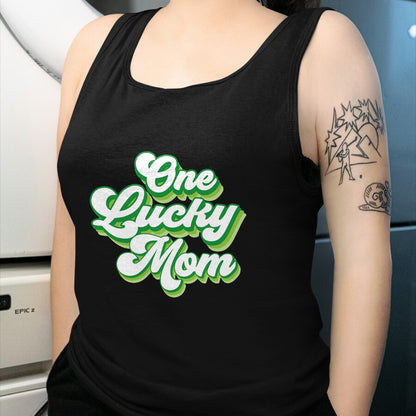 Gift for Mom Shirt, Funny Mom Unisex T-Shirt/Hoodie/Sweatshirt HLT00 - One Lucky Mom Retro Vintage St Patrick_s Day T-Shirt
