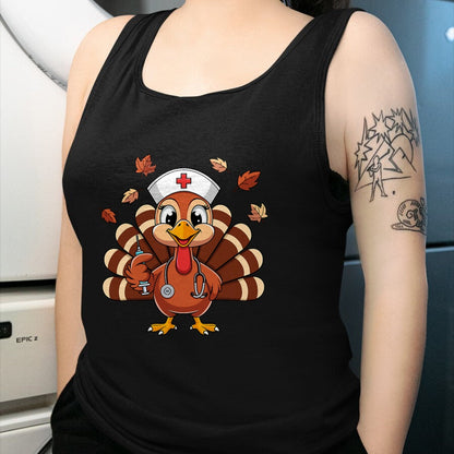 Funny Nurse Shirt, Nurse Unisex T-Shirt/Hoodie/Sweatshirt HLT00 - Thanksgiving Nurse Turkey RN ICU ER NICU Nurse Crew Women T-Shirt
