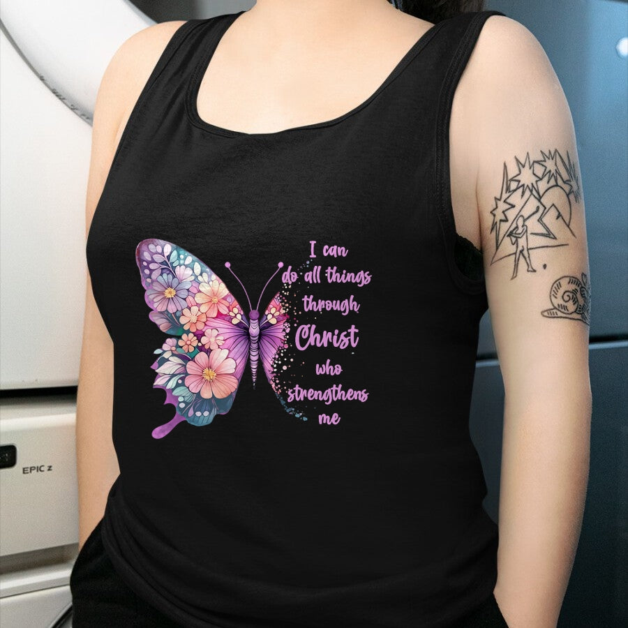 Christian Tee, Christian Faith Unisex T-Shirt/Hoodie/Sweatshirt HLT00 - I Can Do All Things Through Christ Pretty Butterfly T-Shirtall T-Shirt (Copy)