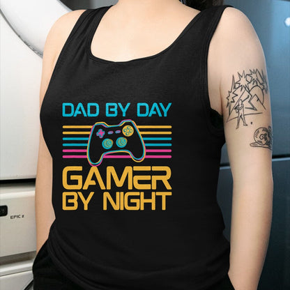 Gift for Dad Shirt, Funny Dad Unisex T-Shirt/Hoodie/Sweatshirt HLT00 – Dad By Day Gamer By Night Video Games Lover Gamer Dad T-Shirt