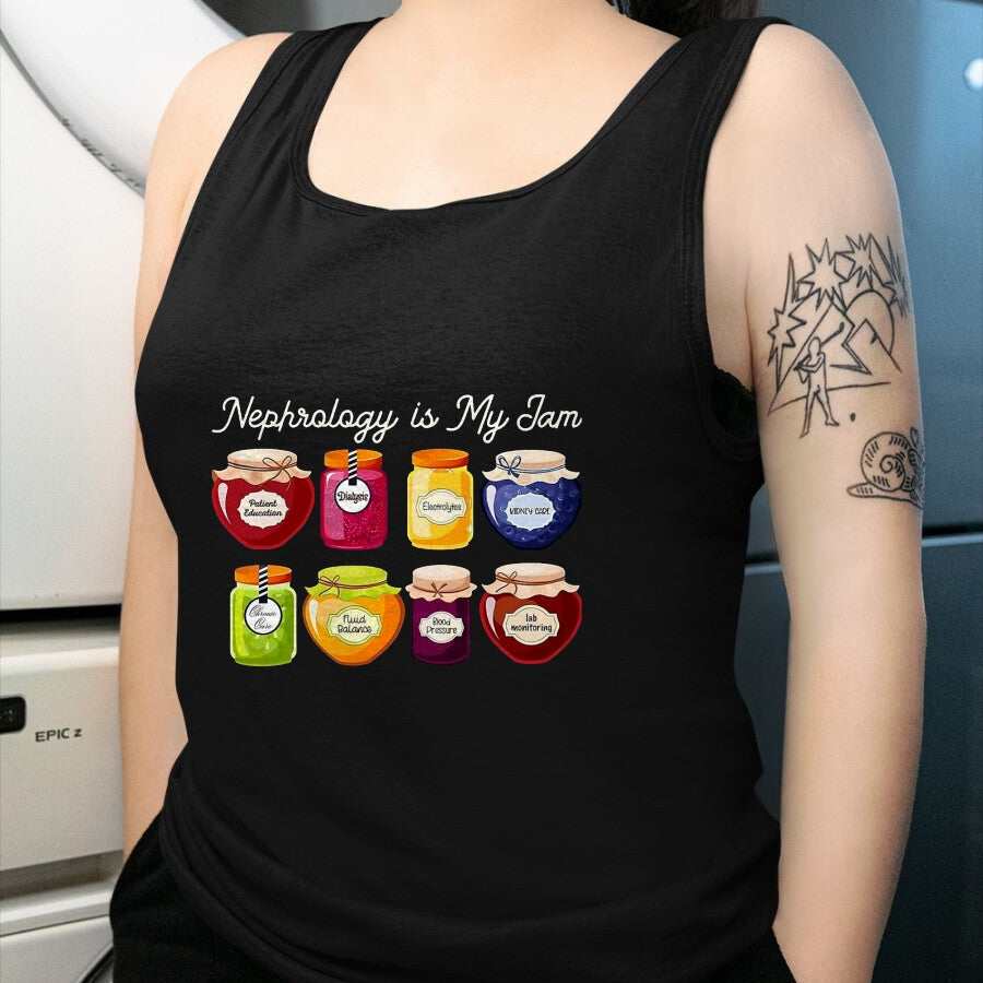 Best Doctor Shirt, Funny Doctor UnisexT-Shirt/Hoodie/Sweatshirt HLT00 - Nephrology is My Jam Kidney Doctor Renal Care Nurse RN LPN T-Shirt, Men, Black, 3X-Large