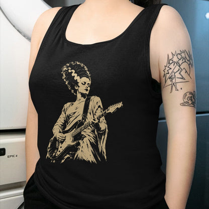 Guitar Lover Shirt, Funny Guitar UnisexT-Shirt/Hoodie/Sweatshirt HLT00 - Bride of Frankenstein Playing Guitar Halloween Guitarist T-Shirt
