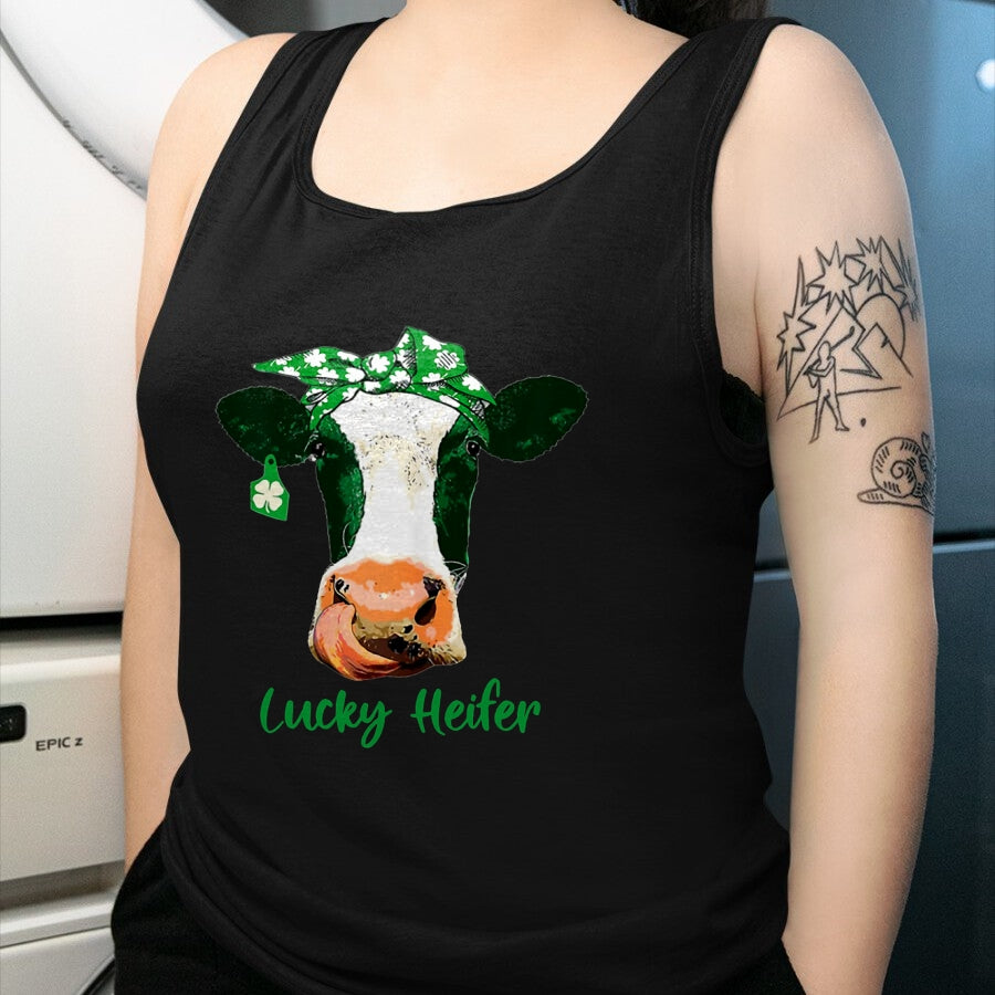 Gift for Mom Shirt, Funny Mom Unisex T-Shirt/Hoodie/Sweatshirt HLT00 - Lucky Heifer Patricks Day Heifer Mom Irish T-Shirt
