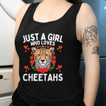 Cat Love Shirt, Funny Cat Lover Gift UnisexT-Shirt/Hoodie/Sweatshirt HLT00 - Just A Girl Who Loves Cheetahs Cute Big Cat Wildlife Lovers T-Shirt