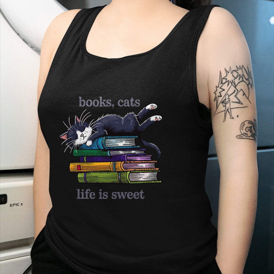 Cat Love Shirt, Funny Cat Lover Gift UnisexT-Shirt/Hoodie/Sweatshirt HLT00 - Funny Cats Books Lover Men Women T-Shirt