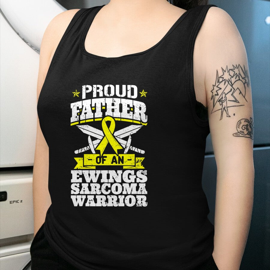 Gift for Dad Shirt, Funny Dad Unisex T-Shirt/Hoodie/Sweatshirt HLT00 – Proud Father Of An Ewings Sarcoma Warrior Awareness Ribbon T-Shirt