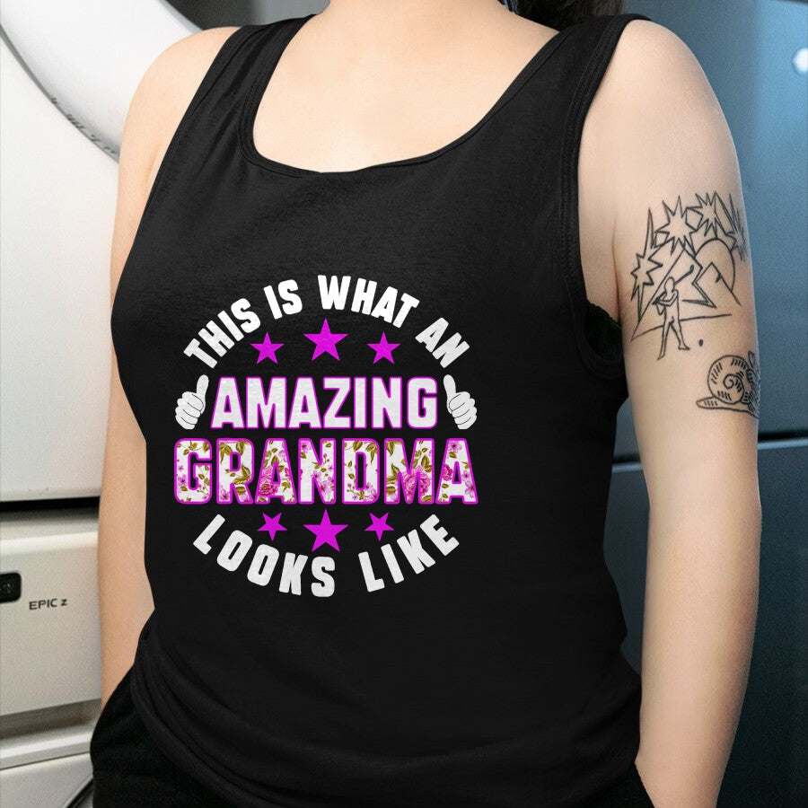 Best Grandma Shirt, Proud Grandma Unisex T-Shirt/Hoodie/Sweatshirt HLT00 - This Is What An Amazing Grandma Looks Like Shirt Mothers Day T-Shirt (1)