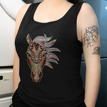 Native American T-Shirts, Vintage Native American Unisex T-Shirt/Hoodie/Sweatshirt HLT00 - Horse Tribal Abstract Art Native American Geometric Horse