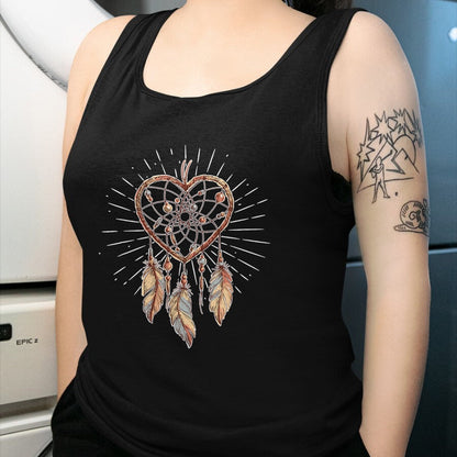 Native American T-Shirts, Vintage Native American Unisex T-Shirt/Hoodie/Sweatshirt HLT00 - Boho Native American Gift Heart Dreamcatcher