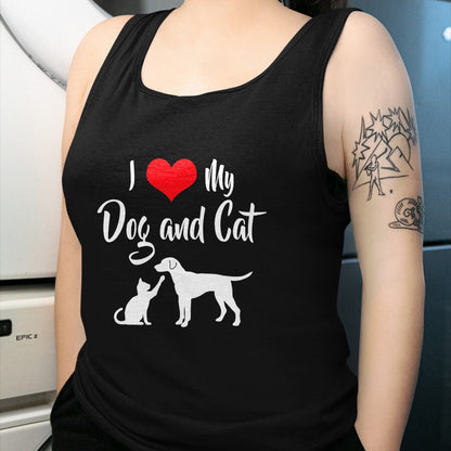 Cat Love Shirt, Funny Cat Lover Gift UnisexT-Shirt/Hoodie/Sweatshirt HLT00 - I Love My Dog And Cat T-Shirt