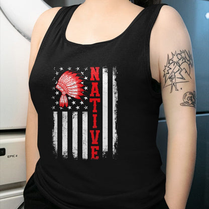 Native American T-Shirts, Vintage Native American Unisex T-Shirt/Hoodie/Sweatshirt HLT00 - Native - American Day USA Flag Cherokee Indigenous People