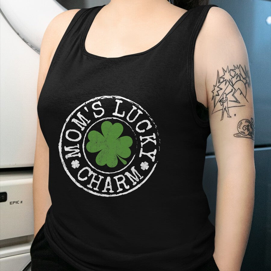 Gift for Mom Shirt, Funny Mom Unisex T-Shirt/Hoodie/Sweatshirt HLT00 - Moms Lucky Charm Irish Clovers Kids Boy Girl St Patricks Day T-Shirt
