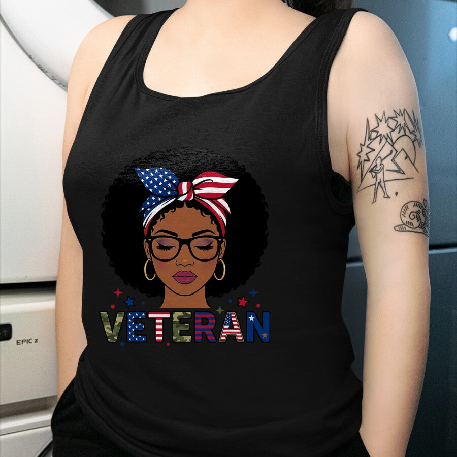 Proud Veteran Shirt, Funny Veteran UnisexT-Shirt/Hoodie/Sweatshirt HLT00 - Black Veteran Women African American Female Army Soldier T-Shirt