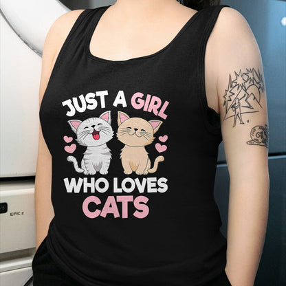 Cat Love Shirt, Funny Cat Lover Gift UnisexT-Shirt/Hoodie/Sweatshirt HLT00 - Just A Girl Who Loves Cats Cute Cat Lover Kitty Girls Kids T-Shirt (1)