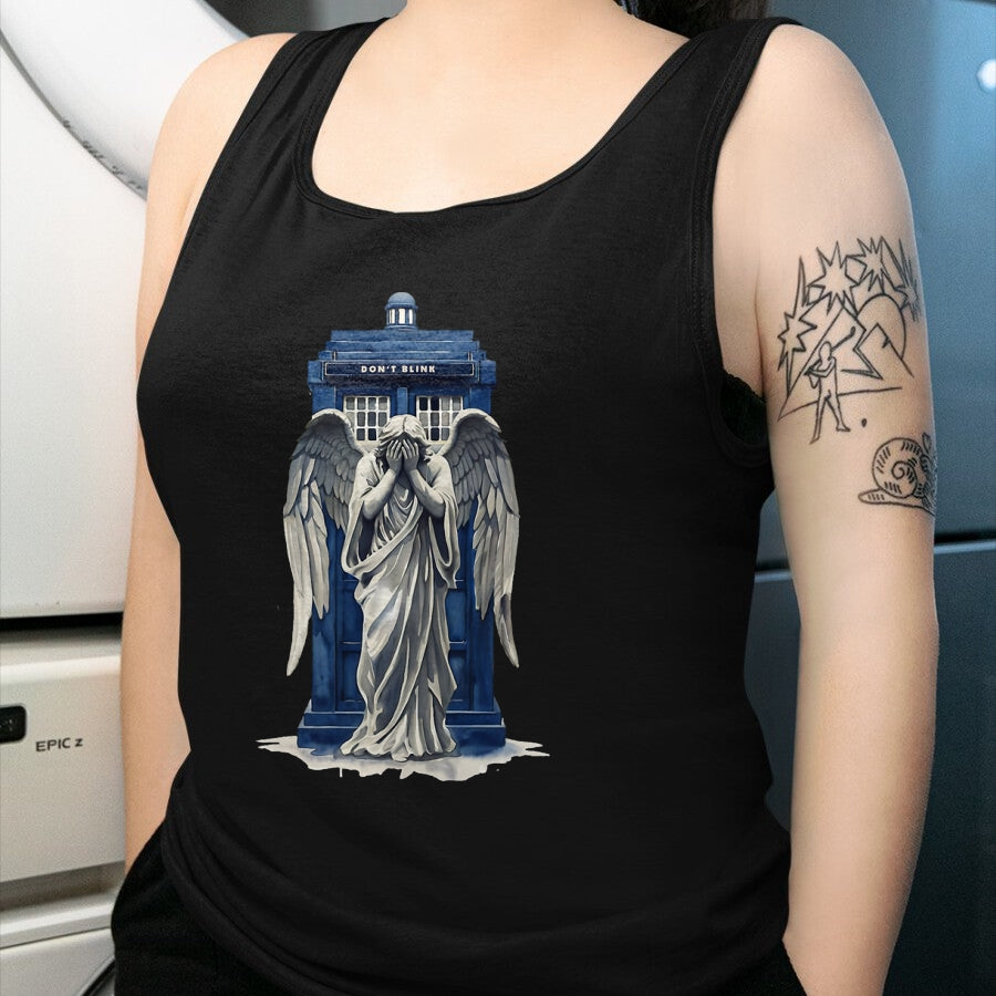 Best Doctor Shirt, Funny Doctor UnisexT-Shirt/Hoodie/Sweatshirt HLT00 - Weeping Angel with Blue Police Box 1 - Fan Fun T-Shirt