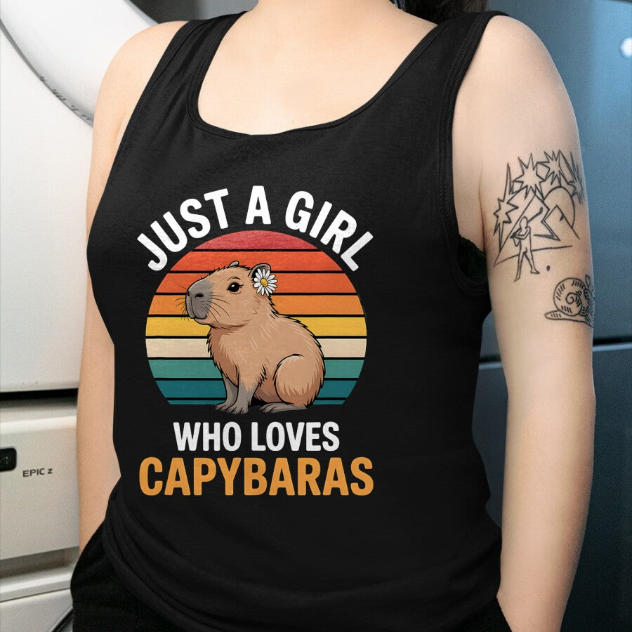 Cute Capybara Shirt, Funny Capybara Unisex T-Shirt/Hoodie/Sweatshirt HLT00 - Girls Capybara T-Shirt (1)