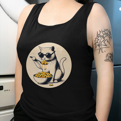 Cat Love Shirt, Funny Cat Lover Gift UnisexT-Shirt/Hoodie/Sweatshirt HLT00 - Cat Eating Mac and Cheese Men Women Girls Kids T-Shirt (1)
