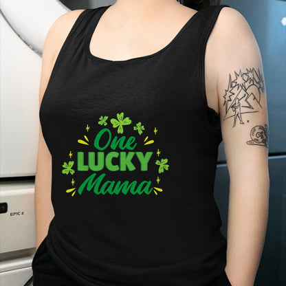 Gift for Mom Shirt, Funny Mom Unisex T-Shirt/Hoodie/Sweatshirt HLT00 - One Lucky Mama, St Patrick_s Day Mom T-Shirt
