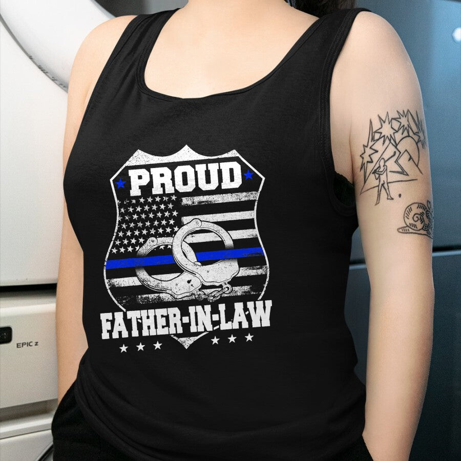 Gift for Dad Shirt, Funny Dad Unisex T-Shirt/Hoodie/Sweatshirt HLT00 – Proud Father-in-law Of Police Officer gift Police Officer T-Shirt