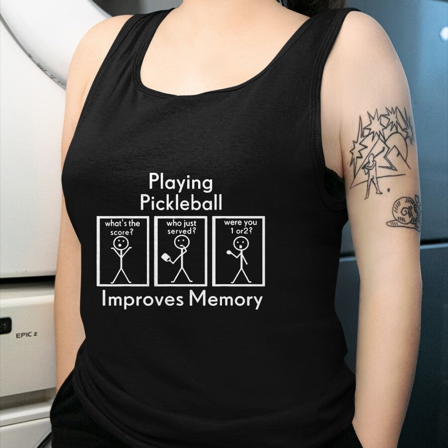 Funny Pickleball Shirt, Pickleball Lover Unisex T-Shirt/Hoodie/Sweatshirt HLT00 - Playing Pickleball Improves Memory Player for Men Women Tee T-Shirt