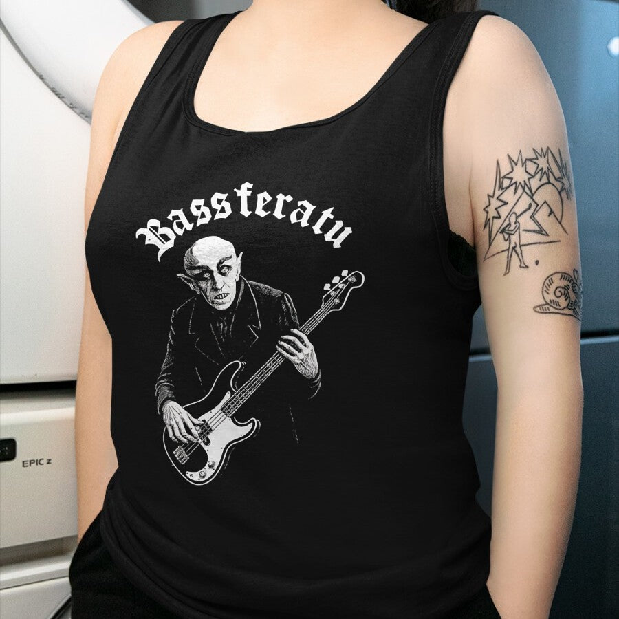Guitar Lover Shirt, Funny Guitar UnisexT-Shirt/Hoodie/Sweatshirt HLT00 - Bassferatu Gothic Horror Bass Guitar Player Halloween Parody T-Shirt