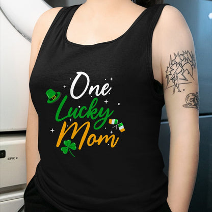 Gift for Mom Shirt, Funny Mom Unisex T-Shirt/Hoodie/Sweatshirt HLT00 - One Lucky Mom - Funny St Patricks Day Irish Mother T-Shirt