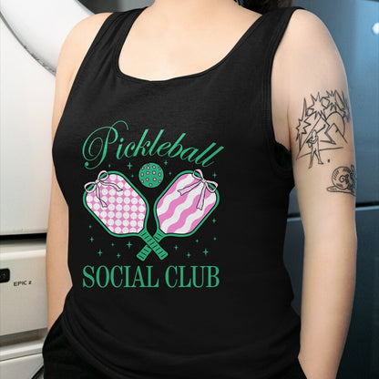 Funny Pickleball Shirt, Pickleball Lover Unisex T-Shirt/Hoodie/Sweatshirt HLT00 - Pickleball Social Club Coquette Bow Pickleball Women Girls T-Shirt