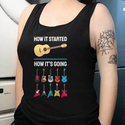 Guitar Lover Shirt, Funny Guitar UnisexT-Shirt/Hoodie/Sweatshirt HLT00 - How It Started Guitar Collection Musician Humor T-Shirt