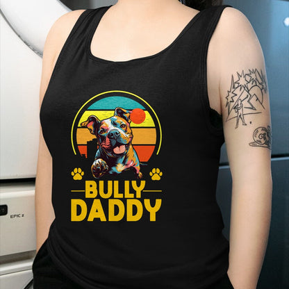 Gift for Dad Shirt, Funny Dad Unisex T-Shirt/Hoodie/Sweatshirt HLT00 – American Bully Daddy Proud Canine Dog Father T-Shirt