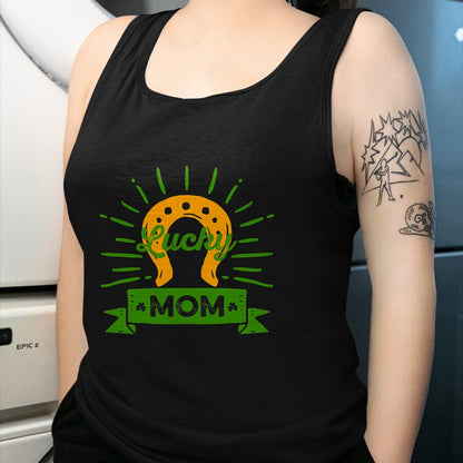 Gift for Mom Shirt, Funny Mom Unisex T-Shirt/Hoodie/Sweatshirt HLT00 - Lucky Mom St. Patricks Day Saint Paddy Horseshoe Shamrock T-Shirt