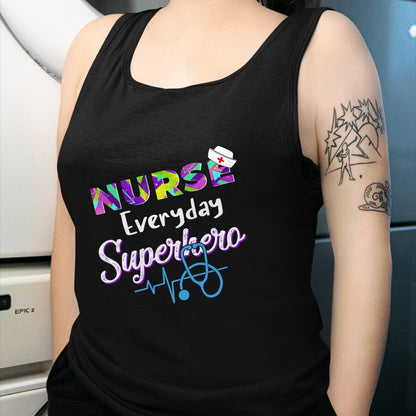 Funny Nurse Shirt, Nurse Unisex T-Shirt/Hoodie/Sweatshirt HLT00 - Nurse Every Day Superhero Coloring International Nurses Day T-Shirt