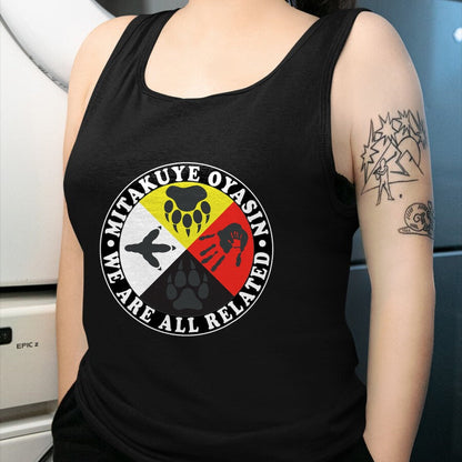 Native American T-Shirts, Vintage Native American Unisex T-Shirt/Hoodie/Sweatshirt HLT00 - Native American Medicine Wheel Mitakuye Oyasin
