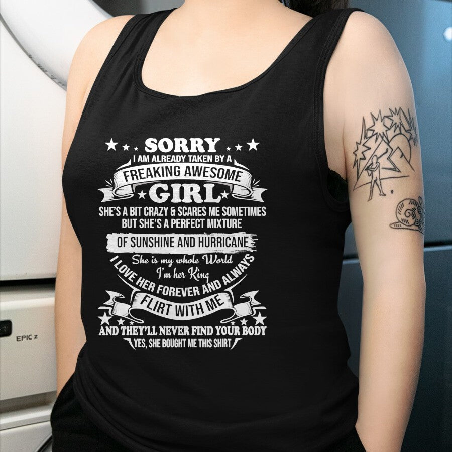 Best Husband Shirt, Wife and Husband Unisex T-Shirt/Hoodie/Sweatshirt HLT00 - Sorry I am Already Taken by Awesome Girl Shirt Valentine Day T-Shirt