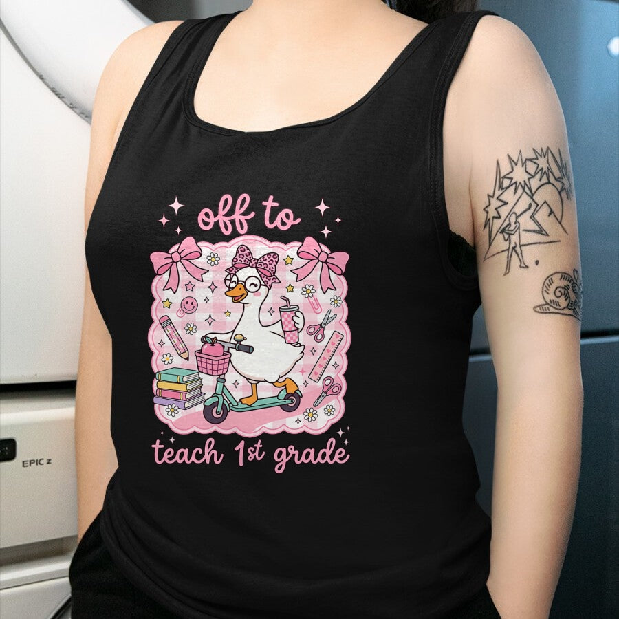 Best Student Shirt, Funny Back To School UnisexT-Shirt/Hoodie/Sweatshirt HLT00 - Off to Teach 1st Grade Back to School First Grade Teachers T-Shirt