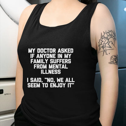 Best Doctor Shirt, Funny Doctor UnisexT-Shirt/Hoodie/Sweatshirt HLT00 - Men's My Doctor Asked If My Family Suffers from Mental Illness... Performance T-Shirt