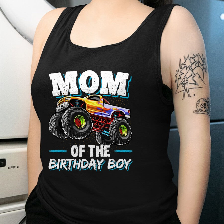 Gift for Mom Shirt, Funny Mom Unisex T-Shirt/Hoodie/Sweatshirt HLT00 - Mom of the Birthday Boy Monster Truck Birthday Novelty Gift T-Shirt
