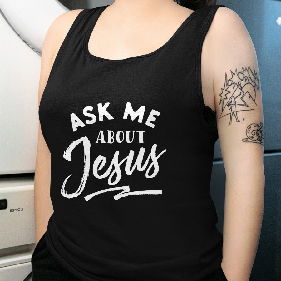 Christian Tee, Christian Faith Unisex T-Shirt/Hoodie/Sweatshirt HLT00 - Christian T Shirt Ask me about Jesus T-Shirt